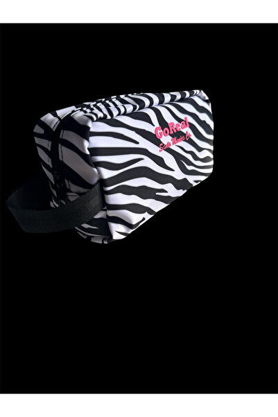 Zebra Desenli Büyük Makyaj Çantası