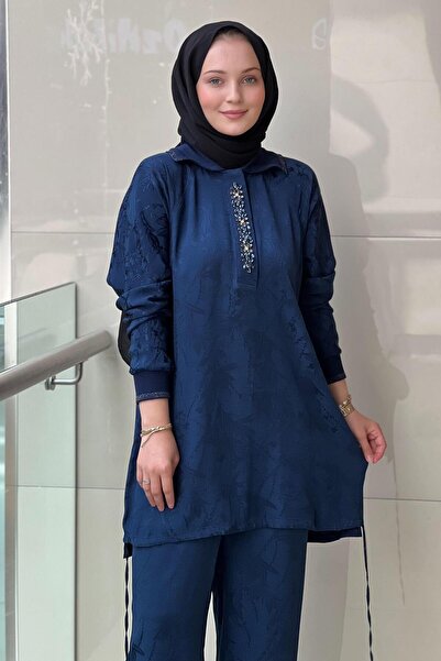 FUAT GÜRSEN تونك فوات غورشن مطرز بالأحجار ومرسوم بنقوش الزهور