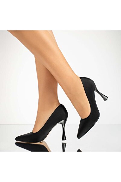 Modlet.ro Pantofi stiletto negri din satin pentru femei MOD13837