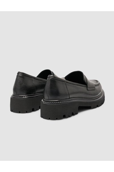 Cabani 100% Genuine Leather Black Women's Loafer