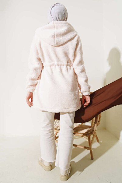 VOLT CLOTHİNG Bel Tunnel Elastic Plush Cardigan