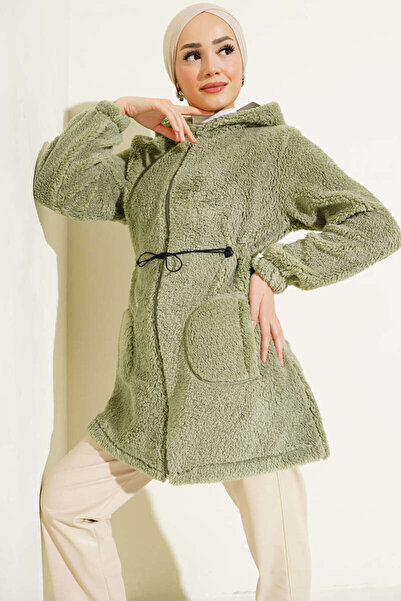VOLT CLOTHİNG Bel Tunnel Elastic Plush Cardigan