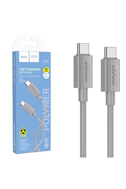 Hoco Data and Charging Cable (X107), USB-C, PD60W, QC3.0, 1m, Gray