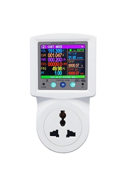 FUSIONTECHX Priză inteligentă WiFi TOVPD1-SKW, priză universală + UE, Tuya, măsurare tensiune/curent, 110-220V