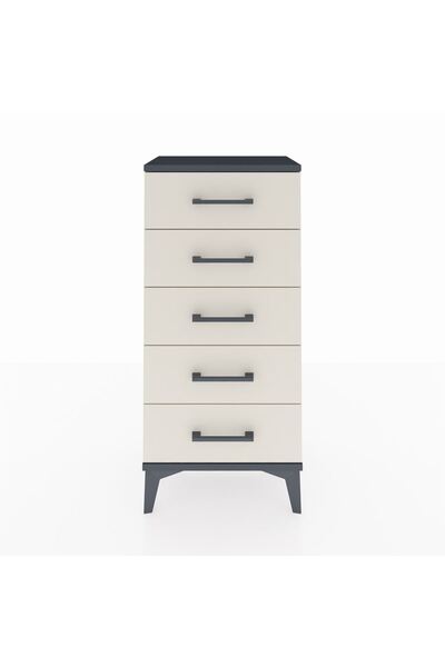 Dienni Arges Komodin 5 Çekmeceli 44x30x96 Antrasit-Aytaşı