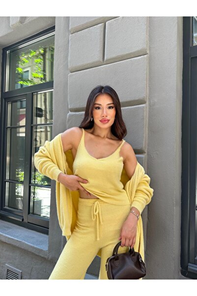 TOFİX textile New Season Soft Knit Winter 3-Piece Set: Cardigan, Blouse, Trousers