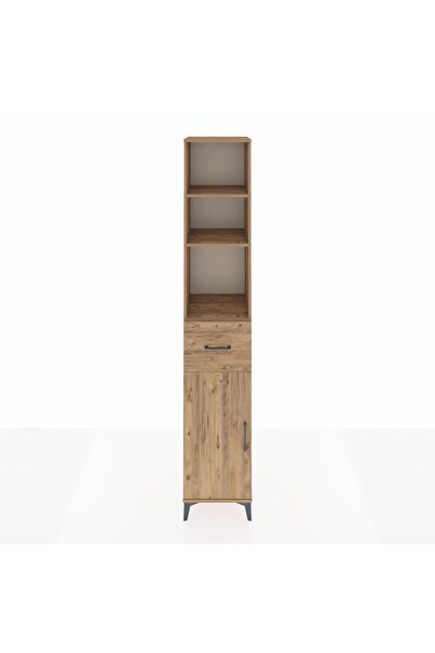 Dienni Hyperion Dolap 4 Raflı Tek Çekmeceli Tek Kapaklı 44x44x243 Çam-Çam