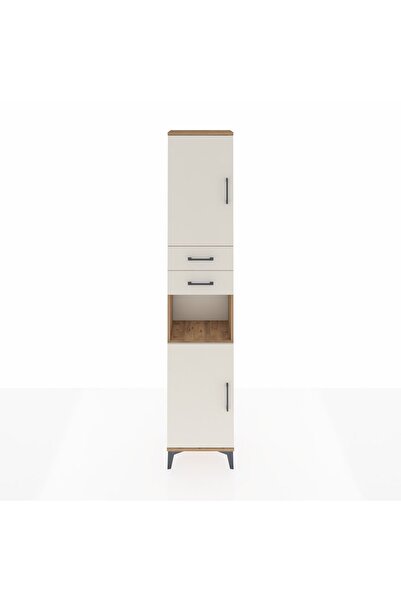 Dienni Arges Dolap 4 Raflı 2 Çekmeceli 2 Kapaklı 44x30x221 Çam-Aytaşı