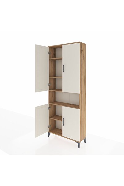 Dienni Arges Dolap 5 Raflı 4 Kapaklı 88x30x221 Çam-Aytaşı