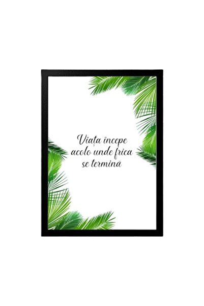 OEM Pictură decorativă cu mesaj motivațional: „Viața începe acolo unde se ter...