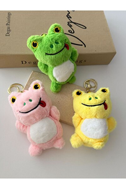 muyoso سلسلة مفاتيح ثلاثية على شكل شخصية الضفدع وزينة الحقيبة