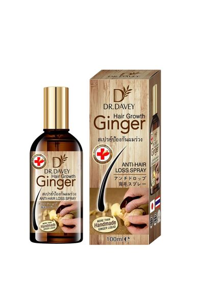 Dr. Davey بخاخ الزنجبيل لنمو الشعر - علاج مضاد لتساقط الشعر لشعر أقوى وأكثر صحة - 100 مل