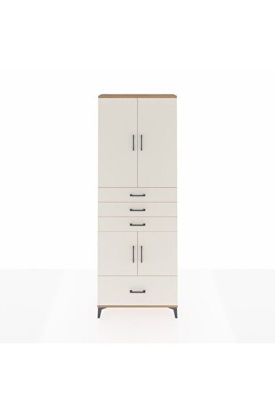 Dienni Arges Dolap 5 Raflı 4 Çekmeceli 4 Kapaklı 88x30x243 Çam-Aytaşı