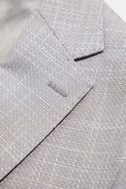 W Collection Gray Buttoned Linen Wool Jacket