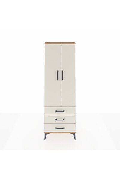 Dienni Arges Dolap Tek Raflı 3 Çekmeceli Tek Askılı 60x30x182 Çam-Aytaşı