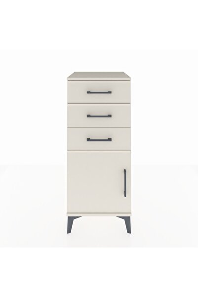 Dienni Hyperion Komodin Tek Raflı 3 Çekmeceli Tek Kapaklı 44x44x106 Aytaşı-Ay...