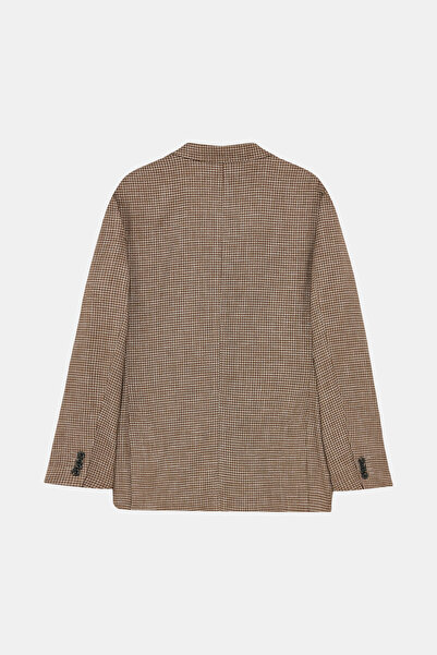 W Collection KAHVE DÜĞMELİ KETEN CEKET