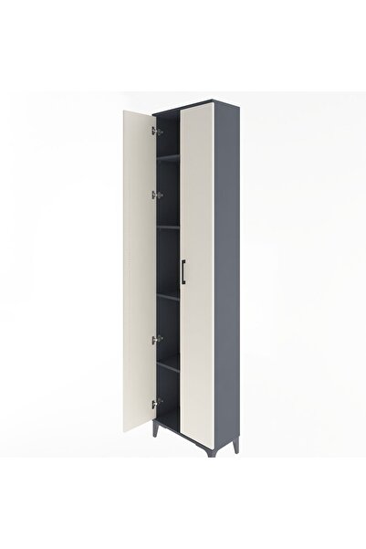 Dienni Arges Dolap 4 Raflı 2 Kapaklı 60x30x243 Antrasit-Aytaşı