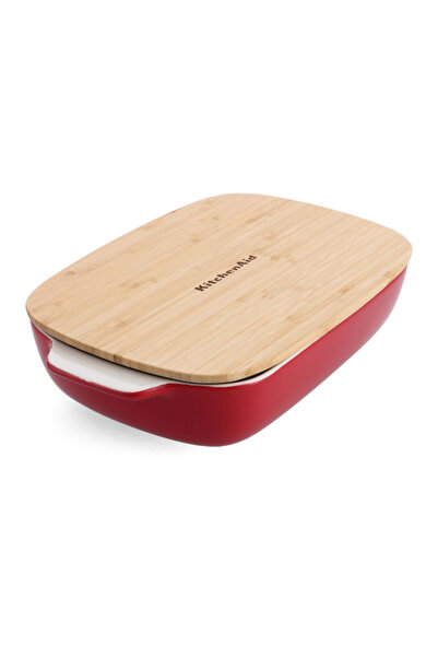 Kitchenaid Stoneware Small Baking Dish with Bamboo Lid 900ml
