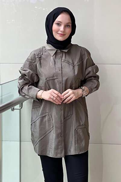 Ceremony Buttoned Long Sleeve Decorative Stitched Shirt