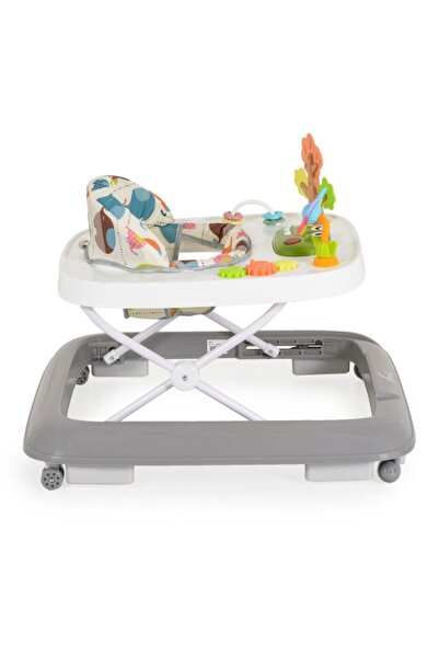 Moni Baby Walker Forest Grey – Interactive Panel with Sounds and Melodies, Adjustable Heights, Fol