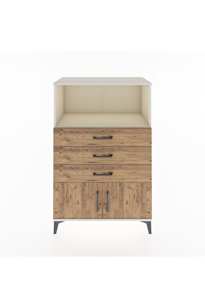 Dienni Hyperion Dolap Tek Raflı 3 Çekmeceli 2 Kapaklı 88x44x134 Aytaşı-Çam