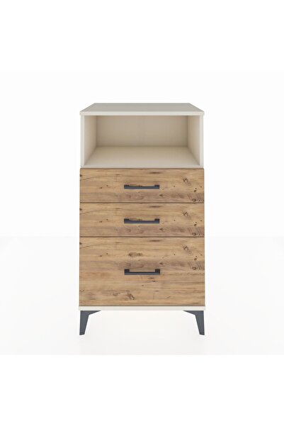 Dienni Hyperion Komodin Tek Raflı 3 Çekmeceli 60x44x106 Aytaşı-Çam