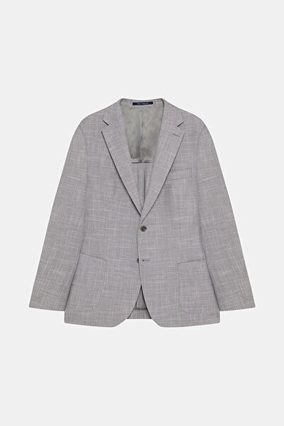 W Collection Gray Buttoned Linen Wool Jacket