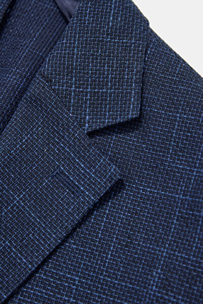 W Collection LACİVERT DÜĞMELİ YÜN CEKET