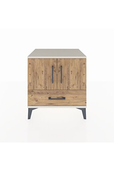 Dienni Hyperion Komodin 2 Raflı Tek Çekmeceli 2 Kapaklı 60x44x64 Aytaşı-Çam