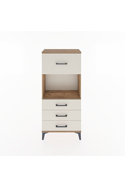 Dienni Hyperion Dolap Tek Raflı 4 Çekmeceli 60x44x134 Çam-Aytaşı