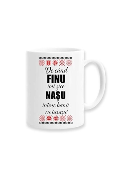 OEM Cană personalizată pentru Naș cu mesajul „De când finul mă numește naș, a...