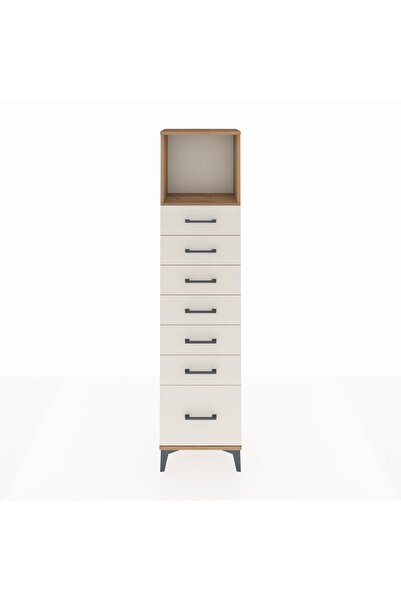 Dienni Arges Dolap Tek Raflı 7 Çekmeceli 44x30x182 Çam-Aytaşı