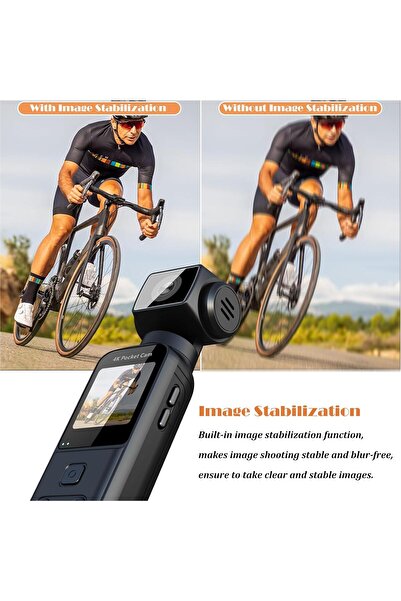 genernic 4K Body Camera with External Microphone, Mini Video & Audio Pocket Cam 270° Rotation Camera for Out