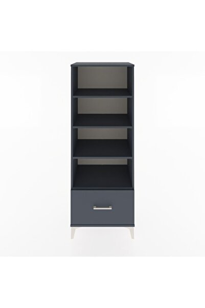 Dienni Hyperion Dolap 4 Raflı Tek Çekmeceli 60x44x163 Antrasit-Antrasit