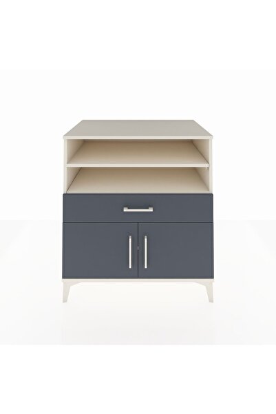 Dienni Kronos Şifonyer 3 Raflı Tek Çekmeceli 2 Kapaklı 88x59x96 Aytaşı-Antrasit