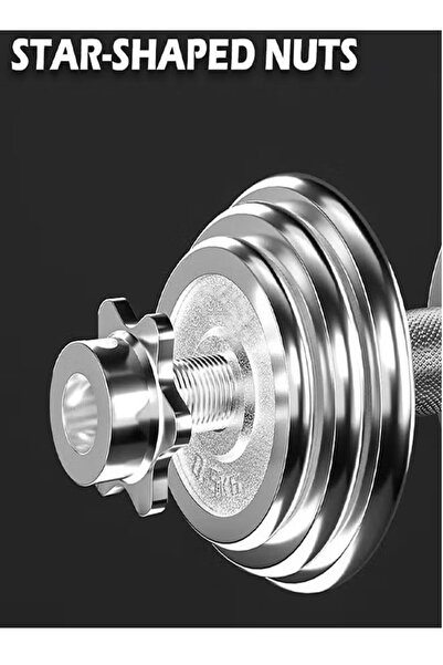 Fitness World 2 in 1 Adjustable Dumbbell Set 30kg Silver