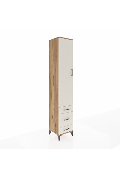 Dienni Hyperion Dolap 5 Raflı 3 Çekmeceli Tek Kapaklı 44x44x243 Çam-Aytaşı