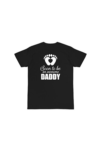 OEM Personalized Men's T-Shirt with message 'Soon to be an awesome daddy', Black, M
