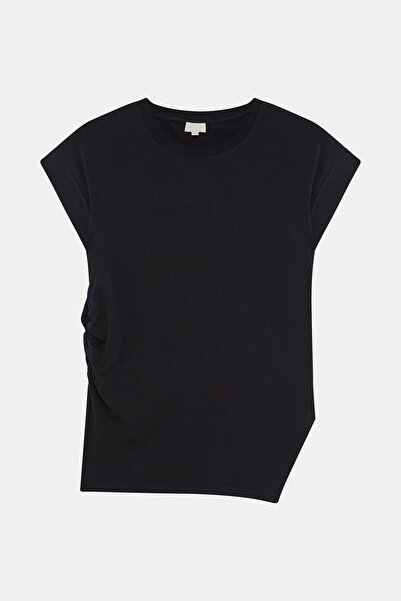 W Collection Black Asymmetric Detail T-Shirt