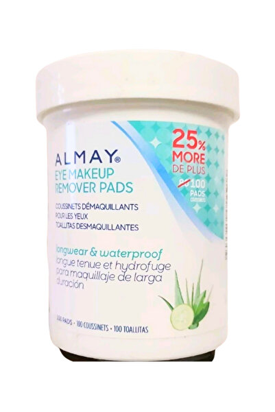 ALMAY مناديل إزالة مكياج العيون - 100 قطعة، تزيل المكياج بلطف من الجفون والرموش ومنطقة العين