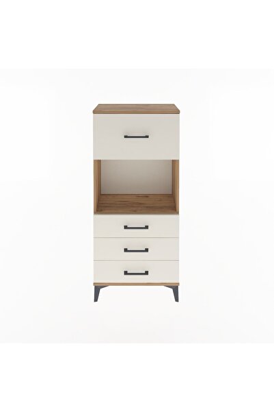 Dienni Arges Dolap Tek Raflı 4 Çekmeceli 60x30x134 Çam-Aytaşı