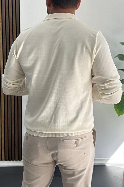 Edwox Ανδρικό πουλόβερ με σχέδιο κανονικής εφαρμογής κρέμα Edw422