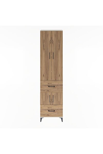 Dienni Arges Dolap 5 Raflı 2 Çekmeceli 4 Kapaklı 60x30x243 Aytaşı-Çam