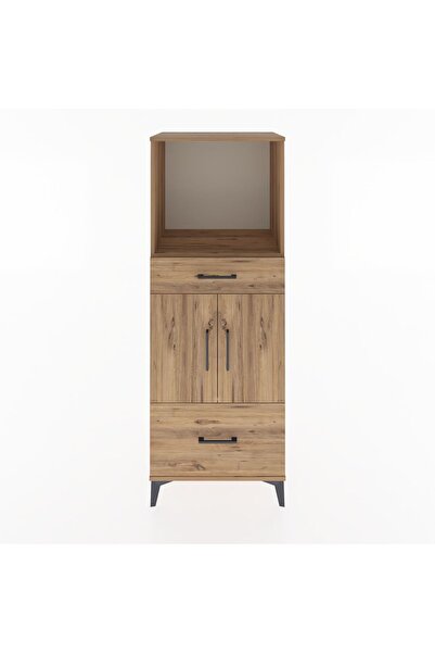 Dienni Hyperion Dolap 2 Raflı 2 Çekmeceli 2 Kapaklı 60x44x163 Çam-Çam