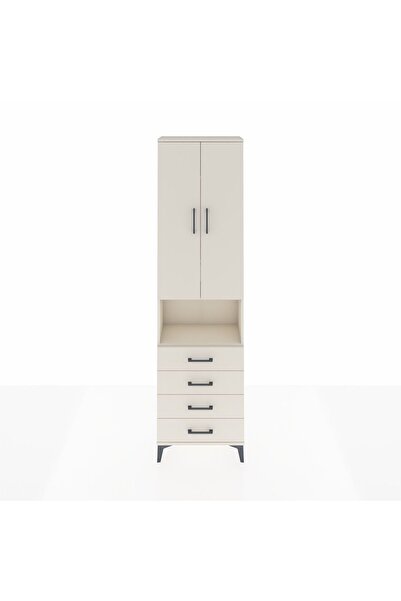 Dienni Arges Dolap 4 Raflı 4 Çekmeceli 2 Kapaklı 60x30x221 Aytaşı-Aytaşı
