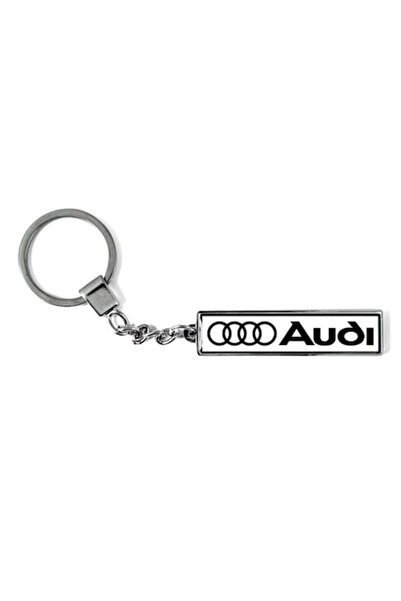 OEM Breloc metalic cu logo auto Audi negru, Betaprint, argintiu