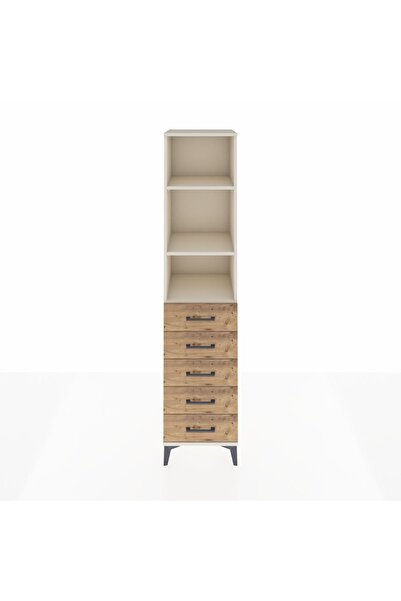 Dienni Hyperion Dolap 3 Raflı 5 Çekmeceli 44x44x195 Aytaşı-Çam