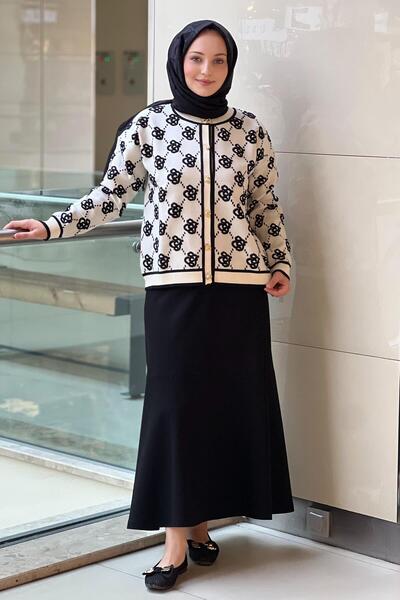 Ghisa Gül Desenli Triko Hırka