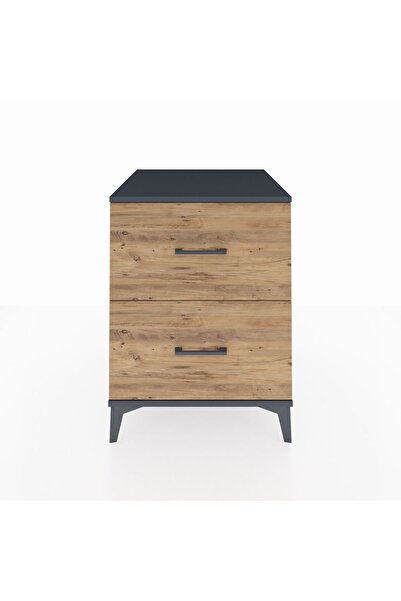 Dienni Kronos Komodin 2 Çekmeceli 60x59x80 Antrasit-Çam